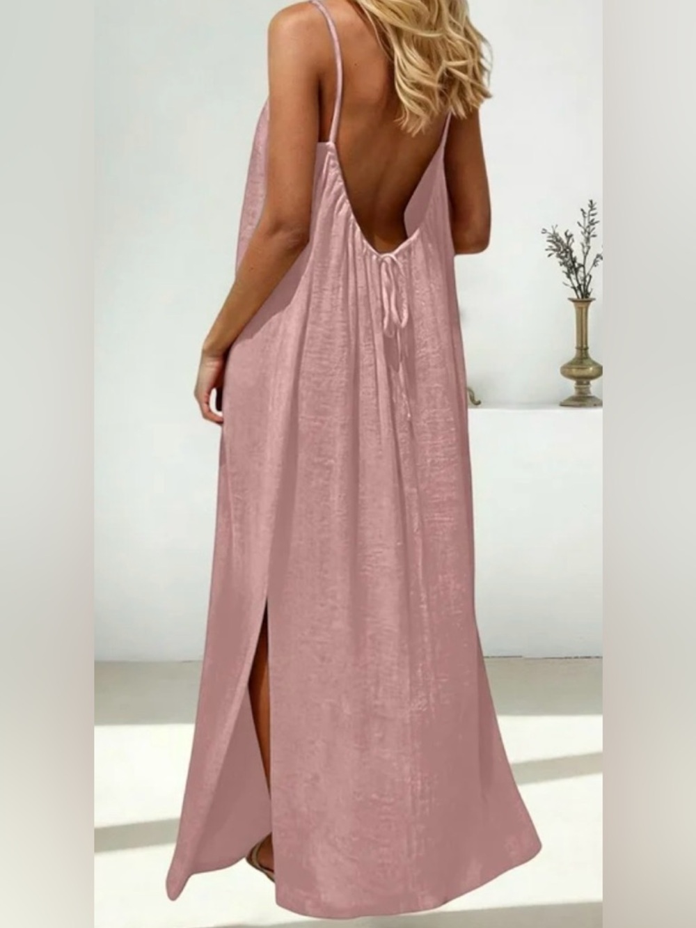 NWT! STILL PACKAGED Backless Dress, LIGHT PINK, MEDIUM